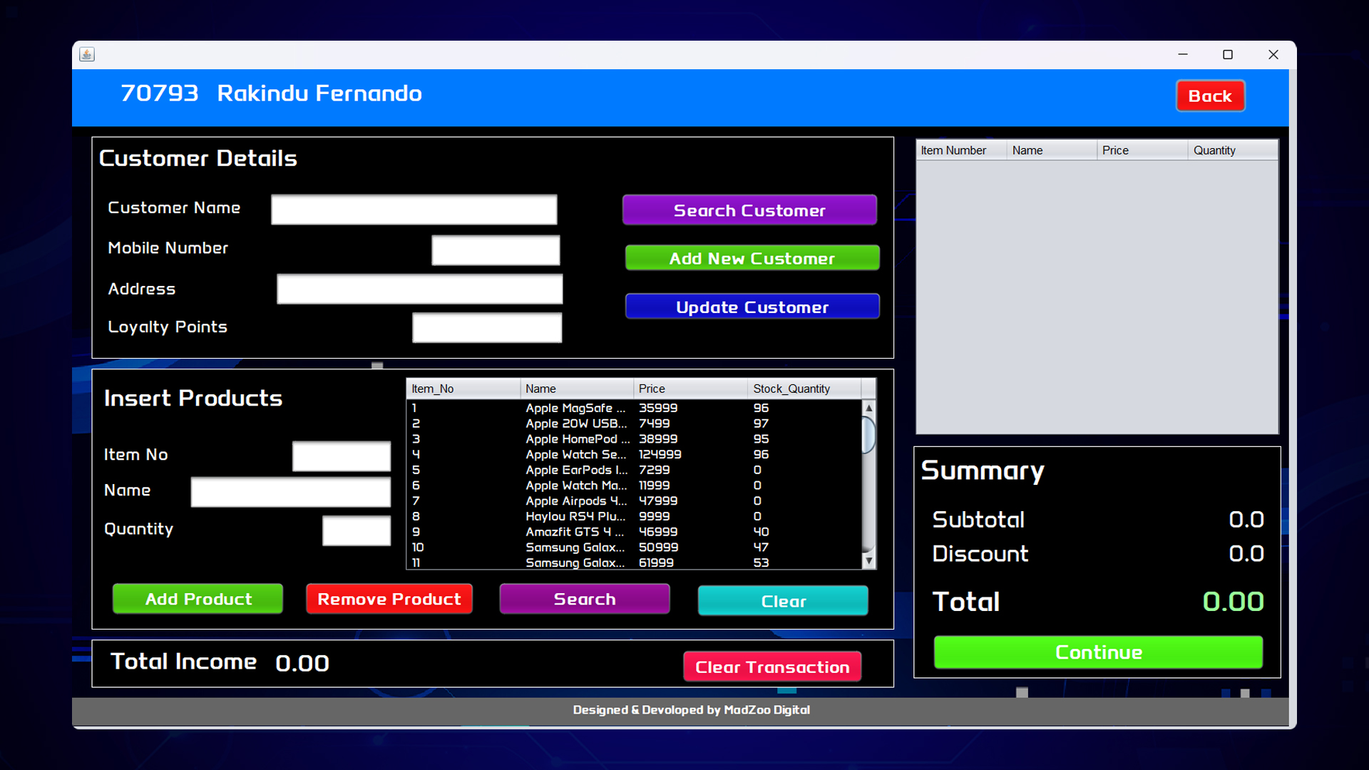 Point of Sale System (POS System)